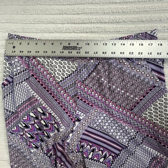 D&Co. Beach Womens Purple Geometric Print Wide-Leg Pants LP Lightweight Stretch - Picture 6 of 10